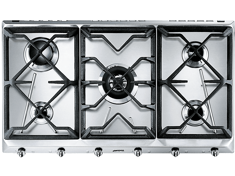 Smeg SRV596GH5, Gas Natural, 6 quemadores, Inox