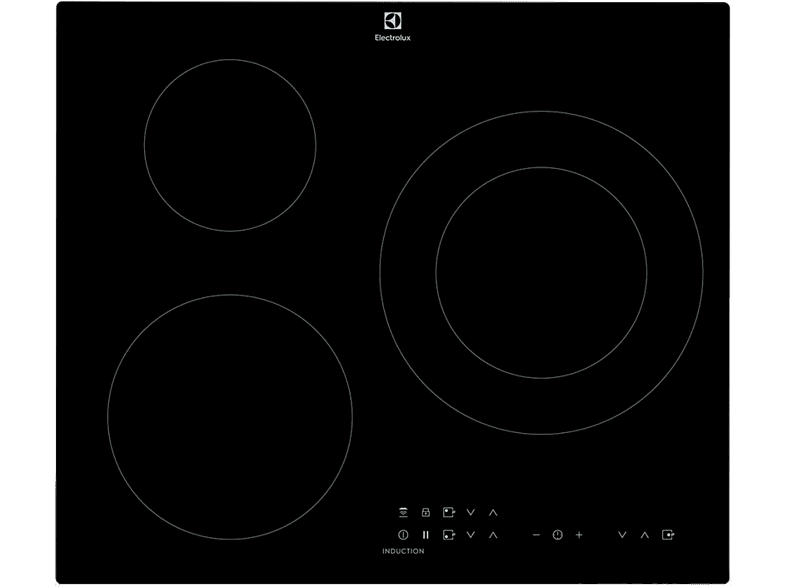 Electrolux LIT60336C, 3 zonas, Zona grande 28 cm, Mandos independientes, 60 Negro