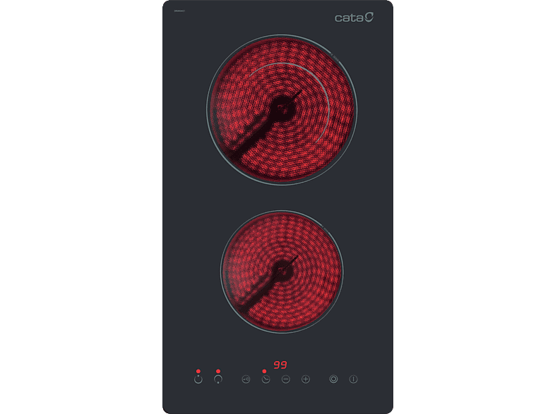 Cata TD 3002 BK, 2 Zonas, Zona Grande 19 cm, Control Táctil, Negro