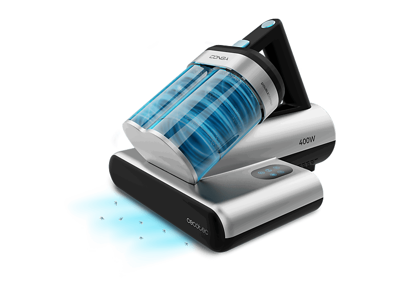 Cecotec Conga Rockstar 4000 Mattress, 400W, 13 kPa, Luz ultravioleta UV-C, Depósito doble 0.5L, Cable XXL, Negro