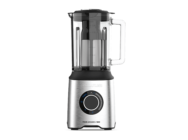 Taurus Prior Advance+ 1800, 1800 W, 2 L, Turbo, Pica hielo, Smoothie y Autolimpieza, Vaso portátil, Acero inoxidable