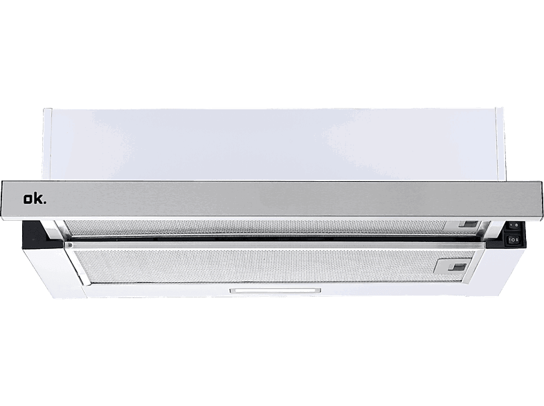 ok. OHO 6131 M, 2 velocidades, 387 m³/h, 60 cm, motores, Iluminación LED, C, Inox