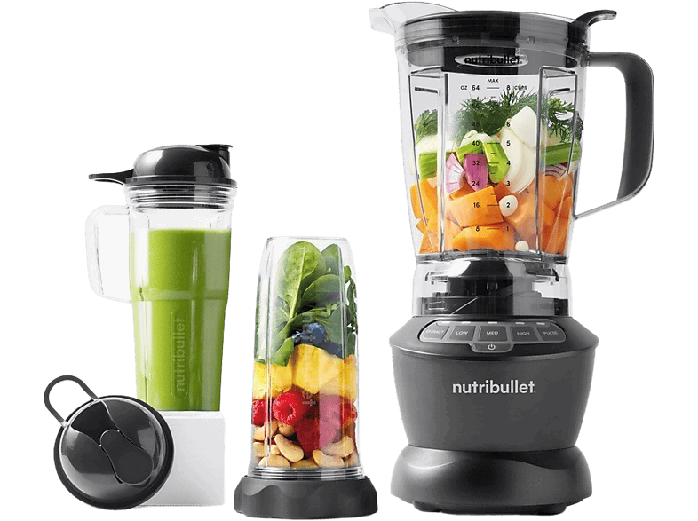 nutribullet Combo, 1200W, personal, Cuchilla extractora Easy-Twist, Gris Oscuro