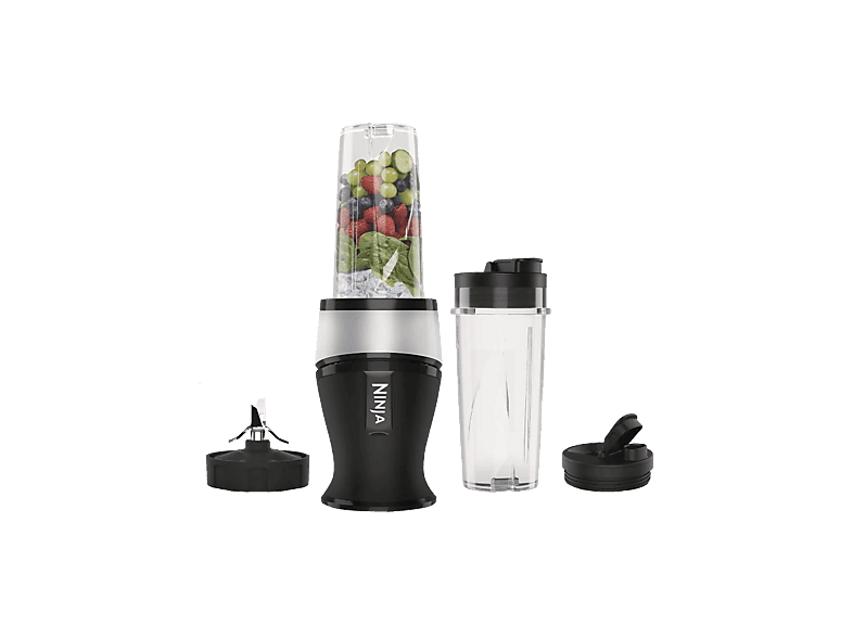 Ninja QB3001EUS, 700 W, 0.47 l, 18000 rpm, 2 Vasos incluidos, Negro y Plata