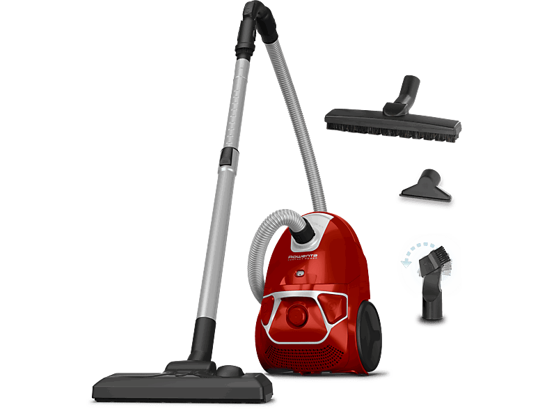 Rowenta RO3953, Potencia 900 W, Capacidad de 3 L, niveles filtración, Radio acción 8.80 m, 79 dB, Cyclonic, Rojo