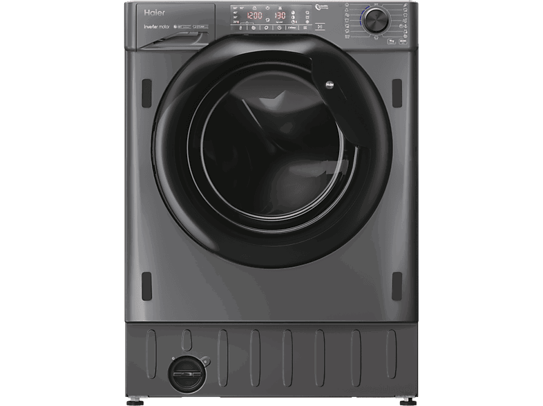 Haier Series 4 HWQ90B416FWBR, Carga frontal, Motor Inverter, Función Vapor, Antibacterias, 9 kg, 1600 rpm, Sin panelar