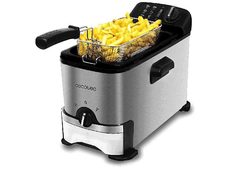 Cecotec CleanFry 3000 ProFilter, 2000 W, Hasta 190ºC, Capacidad 3 litros, Sistema Inox