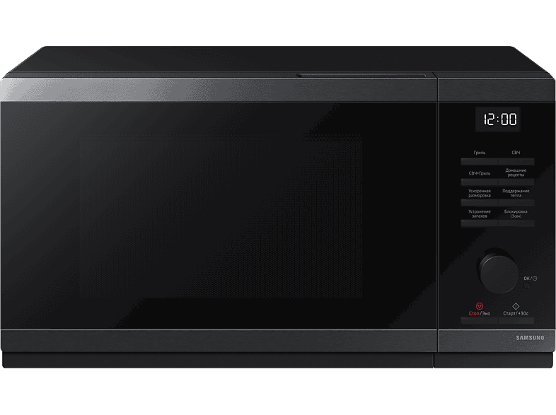 Samsung MG23DG4524AGE1, 800 W, 6 niveles, 23 l, Descongelación rápida, Negro