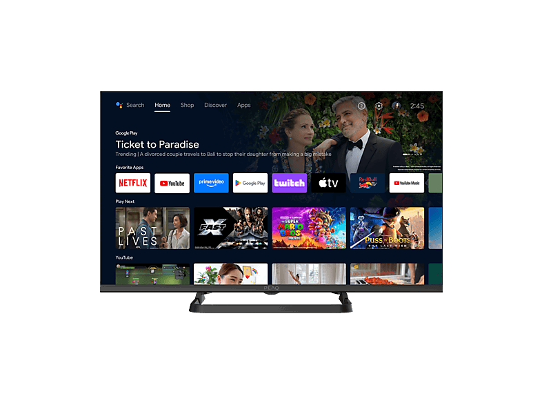 PEAQ PTV 32AF 5025C HM, Full-HD, MSD9216, Smart TV, Android Modo Hotel Negro