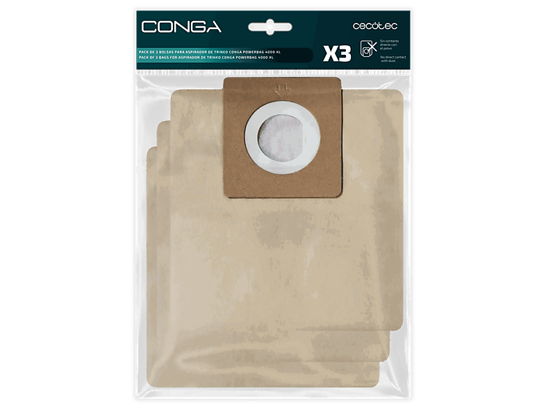 Cecotec Pack 3 bolsas para Conga PowerBag XL