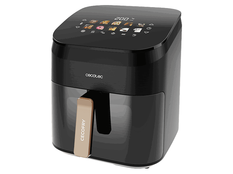 Cecotec Cecofry&Grill Smokin’ 6500, 2200W, 6.5L, Doble grill, 10 Menús, Ahumador integrado, Pizza maker, Negro