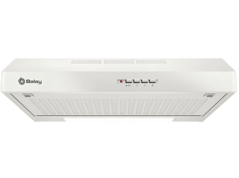 Balay 3BH262MBX, De techo, 250 m3/h, 3 velocidades, 68 dB, 60 cm, D, Blanco