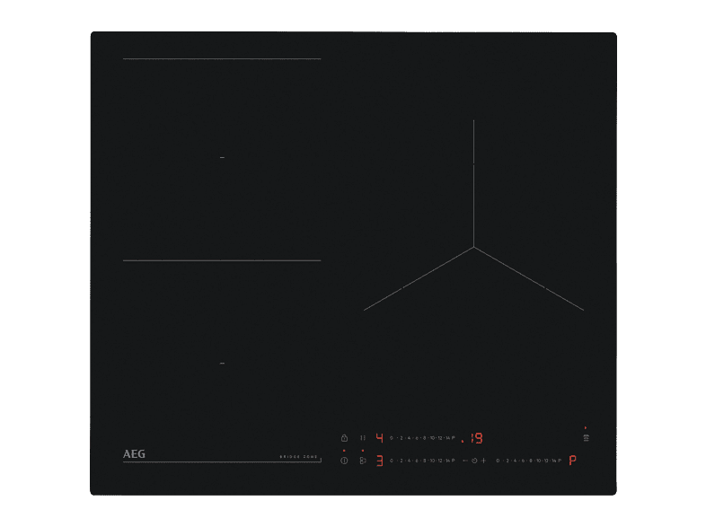 AEG TO63IQ00IT, 3 Zonas, Zona grande 28 cm, Función Puente, Resistente a los arañazos, 58 Negro Mate