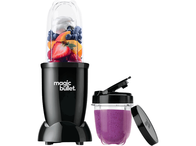 Magic Bullet 200W, personal, Tritán, Sin BPA, 6 Piezas, 0.550 l o 0.355 l, Negro