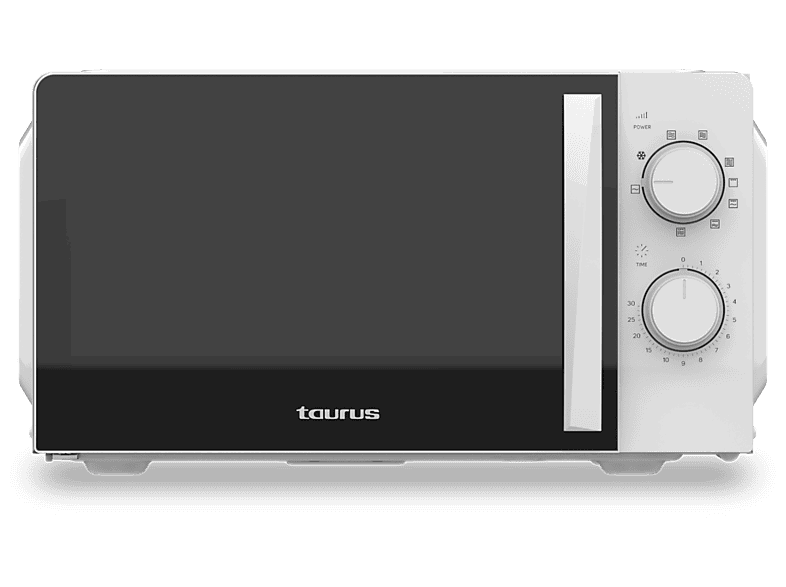 Taurus Ready Grill Ver.IV, 700 W, 6 Niveles de Potencia, 20 l, Descongelación, Puerta Cristal, Blanco