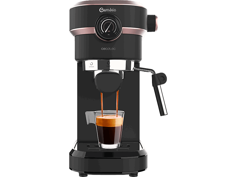 Cecotec Cafelizzia 890 Rose Pro, 20 bar, 1350 W, 1.1 L, 2 tazas, Compacta, Thermoblock, Manómetro, Gray