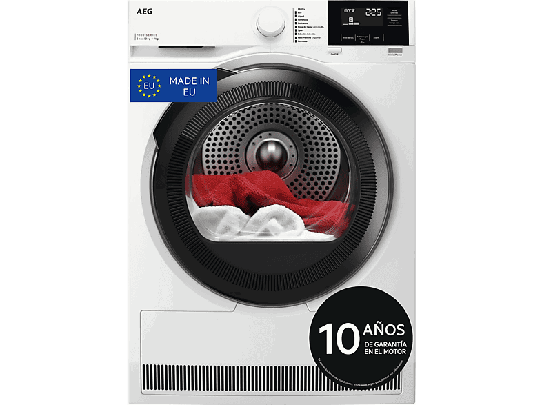 AEG TR719G4PB, 9 kg, 10 programas, MixDry, Display LED, Blanco
