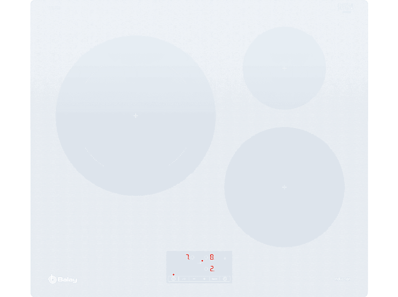 BALAY 3EB965WR, 3 Zonas, Zona Grande de 28 cm, 59.2 Blanco azulado