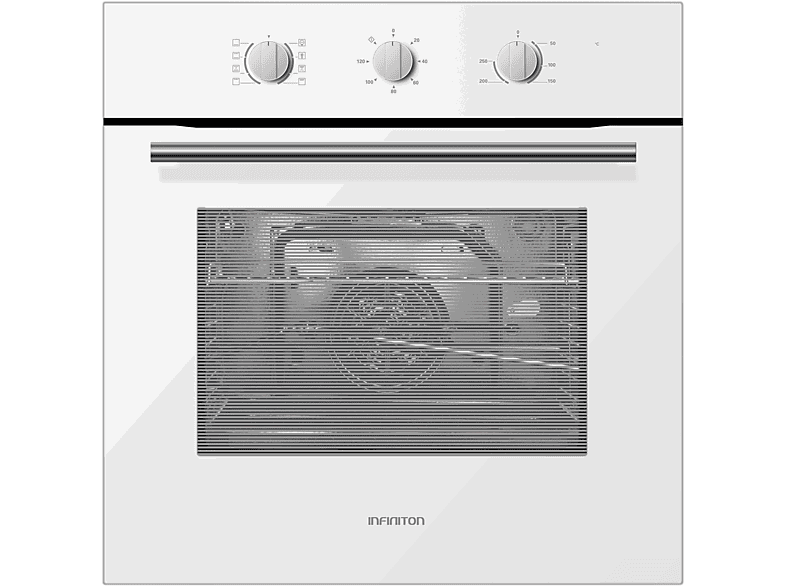 Infiniton 818LB, Multifunción, 70 L, Encastrable, Triple acristalamiento, 8 funciones, Blanco