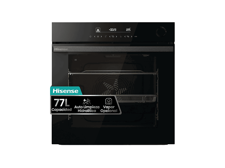 Hisense BSA66346ADBG, Multifunción, Hidrolítico, 77 l, 59.5 cm, WiFi, Doble Grill, Air Fry, Negro