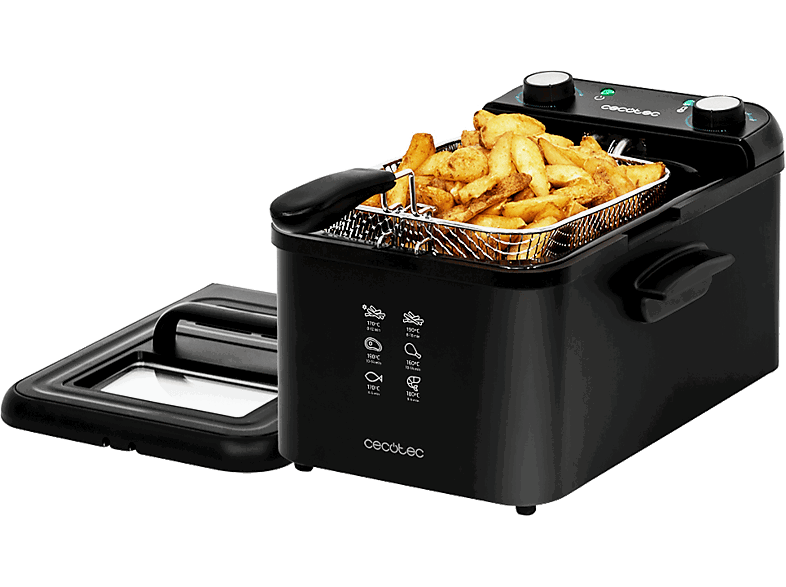 Cecotec CleanFry Infinity 3000, 2400 W, Capacidad 3l, Hasta 190 °C, Negro