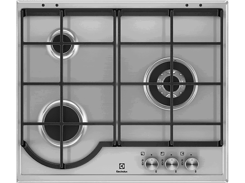 Electrolux EGH6333BOX, 3 quemadores, Gas natural, 60 cm, Inox
