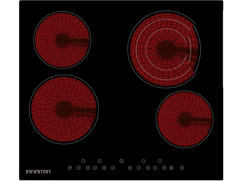 Infiniton VIT4T23, 4 zonas, Zona grande 22 cm, Touch Control, 60 Negro