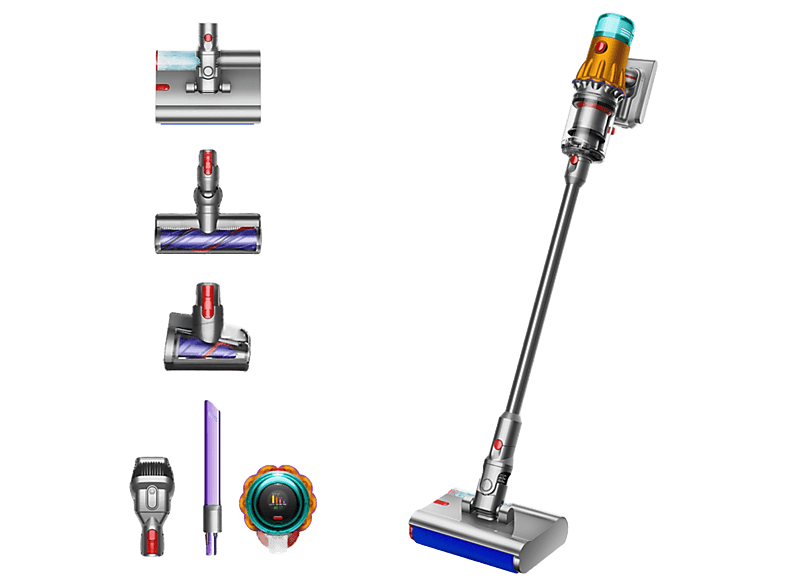Dyson V12s Detect™ Slim Submarine, Friegasuelos, Potencia succión 140 AW, Autonomía 60 min, Accesorios incluídos, Níquel