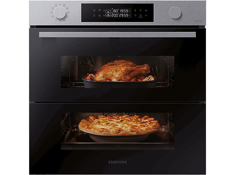 Samsung NV7B4530ZAS/U1 Dual Cook Flex, Multifunción, Pirolítico, 76l, 59.5 cm, WiFi, Puerta Flexible, Inox
