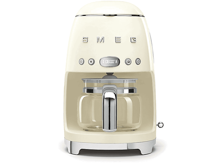 Smeg DCF02CREU, 50's Style, 1050 W, 10 tazas, 1.4 l, 8 funciones, Filtro permanente, Crema