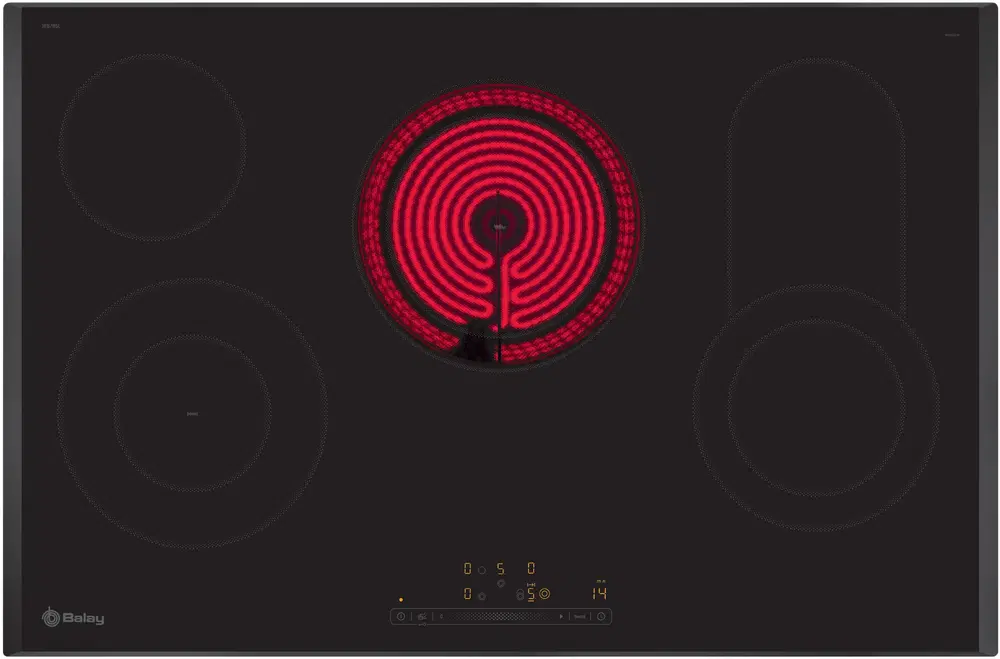 balay 3EB786LQ, 4 zonas , 23 cm Zona grande, 80.2 cm, Negro