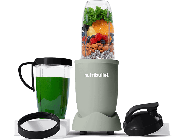 nutribullet Pro Mineral 900W, Vaso personal, 0.9 l/ 0.7 l, Cuchilla acero inoxidable, Sin BPA, Jade mate