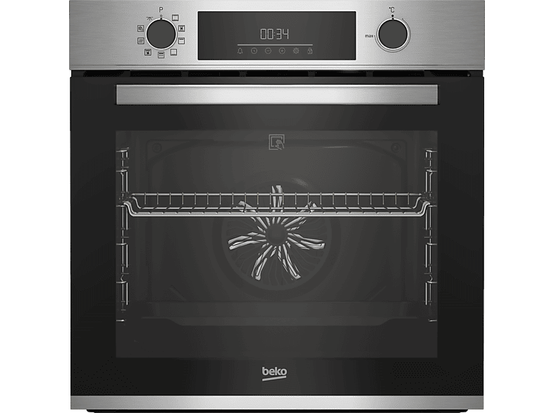 Beko BBIE12300XMP, Multifunción, Pirolítico, 72 l, 59.4 cm, Grill, Acero inoxidable