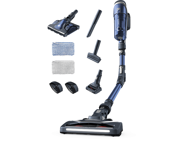 Rowenta RH9695 X-Force 8.50 Aqua, 185 W, Depósito 0.55 L, Autonomía 35 min, Tecnología Ciclónica, Multisuperficie, Boost, Azul