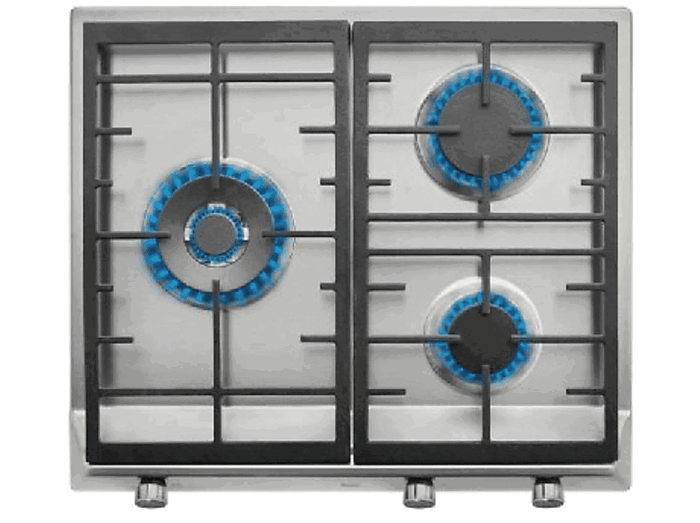 Teka EX 60.1 3G AI AL DR CI BUT, 3 zonas, Gas butano, 60 cm, Acero inoxidable