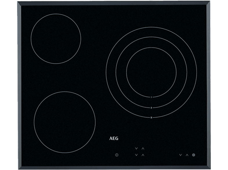 AEG HK623020FB, 3 zonas, Zona grande 27 cm, Biselada, 60 Negro