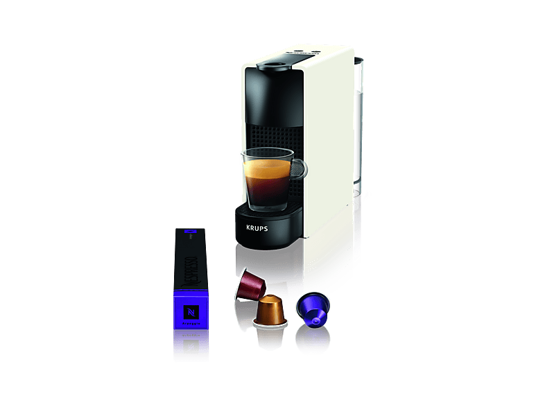 Nespresso® Krups XN1101 Essenza Mini,1310 W, 19 Bar, 0.6 L, Calentamiento en 25 s, Apagado automático, Blanco