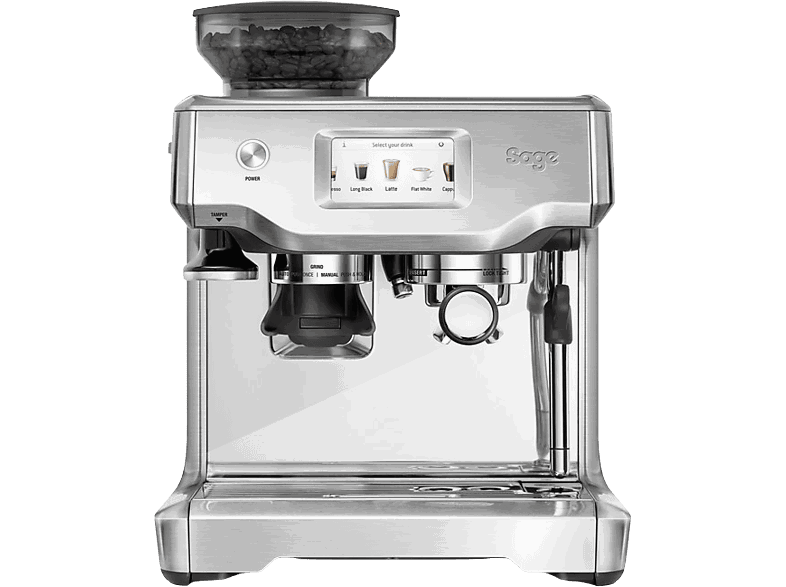 Sage SES880BSS4EEU1 The Barista Touch, 15 bar, 1680 W, 2 l, 480 ml leche, Molinillo, Inox