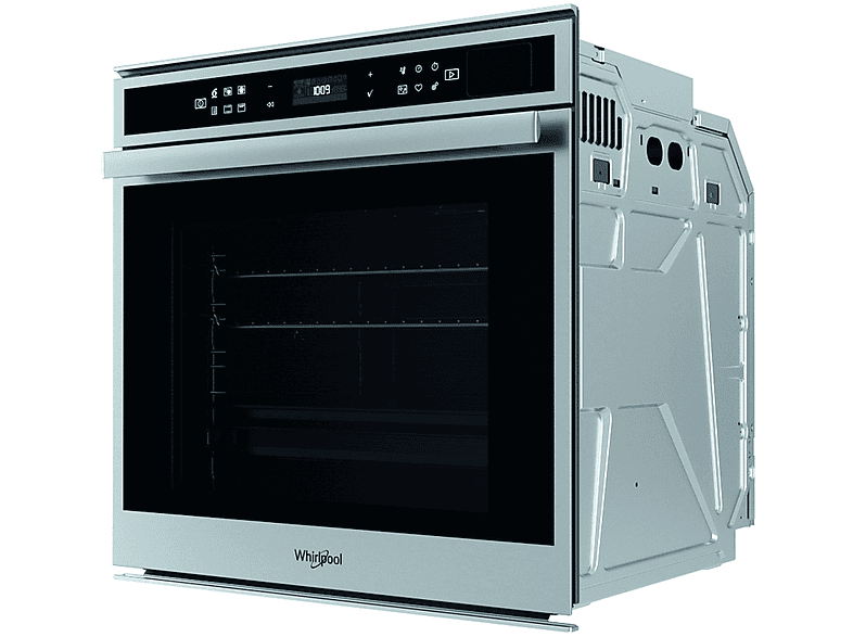 Whirlpool W6 OS4 4S1 P, Multifunción, Pirolítico, 73 l, 59.5 cm, tecnología 6th SENSE, Acero inoxidable y negro