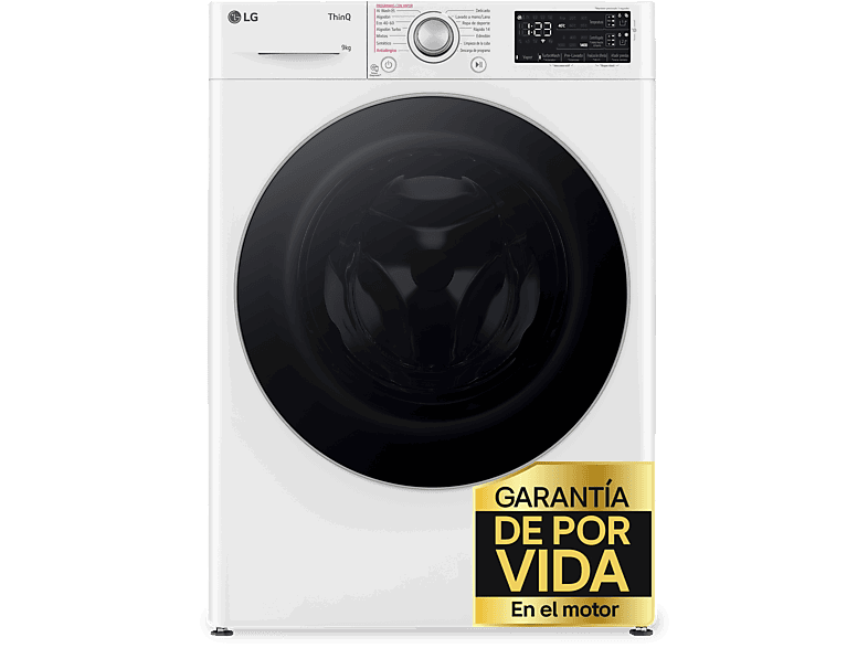 LG F4WR5509A1W, Serie 550, 9 kg, 1400 rpm, 15 programas, AI Direct Drive™, Autodosificador de detergente, Blanco
