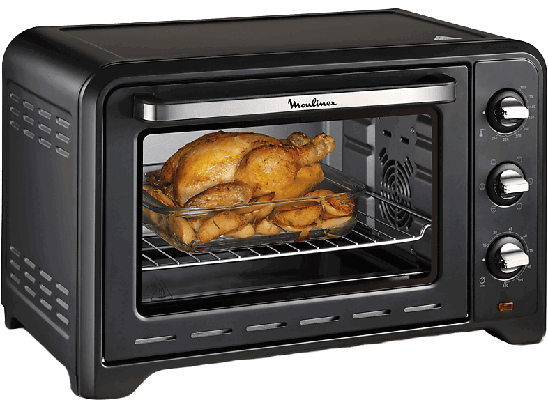 Moulinex OX4648 OPTIMO, 1600 W, Capacidad 33 L, Hasta 240°C, 6 modos de cocción, Temporizador 120 min., Accesorios incluidos, Negro