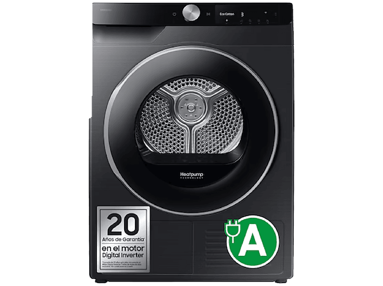Samsung DV90DG6845LBU3, 9 Kg, 18 programas, Wifi, AI Dry+ Clase A, Negro
