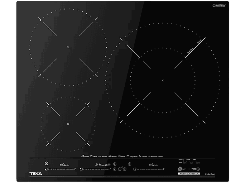 Teka MestrePaeller IZC 63632 MPT, 3 zonas, Zona grande 32 cm, 60 Touch Control Multislider, Negro