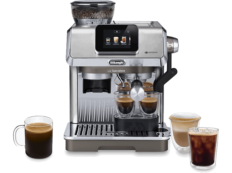 De'Longhi La Specialista Touch EC9455.M, 1450W, 15 bar, 1.7 L, Molinillo integrado, Táctil, 4 Niveles de temperatura, Metal