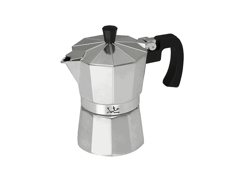 Jata Cca3, Aluminio, 3 Tazas, Apto para Vitro, Gas y Eléctrica, Asa Ergonómica, Plata