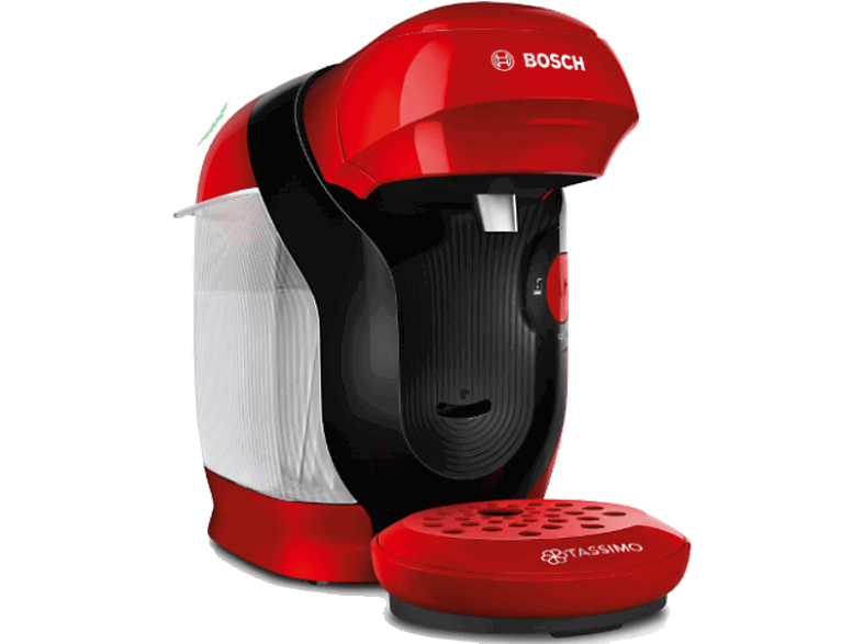 Bosch Tassimo Style TAS113E, 3.3 bar, 0.7 l, 1.400 W, Intellibrew, Tamaño Compacto, Sostenible, Rojo