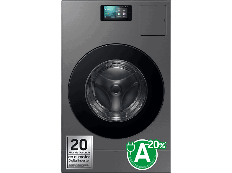 Samsung WD18DB8995BZT2, 18 kg + 11 kg, 1000 rpm, 22 programas, AI Laundry Combo™, Clase A, Antracita