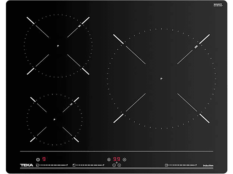 Teka IBC 63010, 3 zonas, Zona grande 28 cm, Control Touch MultiSlider, 60 Negro