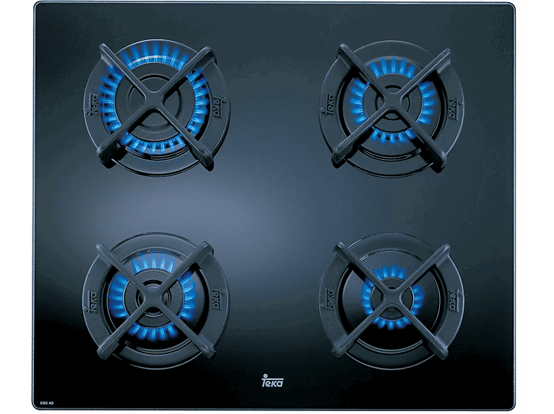 Teka 10205219 CGC 4 G-AI-AL/Natural, zonas, Gas natural, Polivalente, 60 cm, Negro