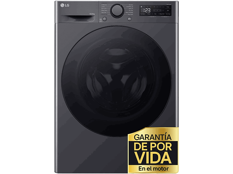 LG F4DR6010AGM, Serie 600, 10 kg / 6 kg, 1400 rpm, 12 programas, AI Direct Drive™, TurboWash™360˚, Inox grafito antihuellas